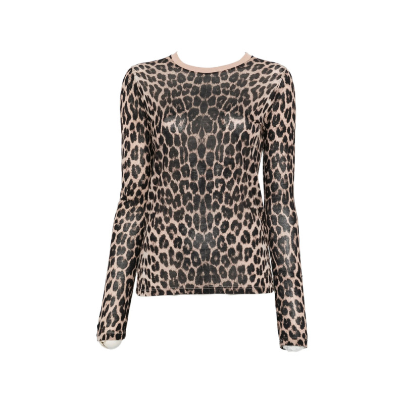 Baserange Leopard-print Long-sleeve T-shirt