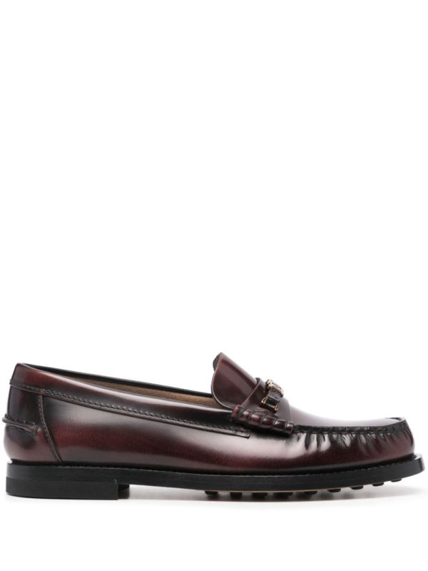 moc-stitching leather loafers