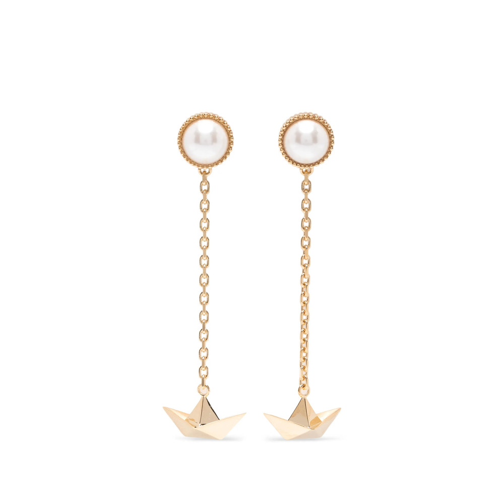 Vivetta Pearl-embellished Paper-boat Earrings