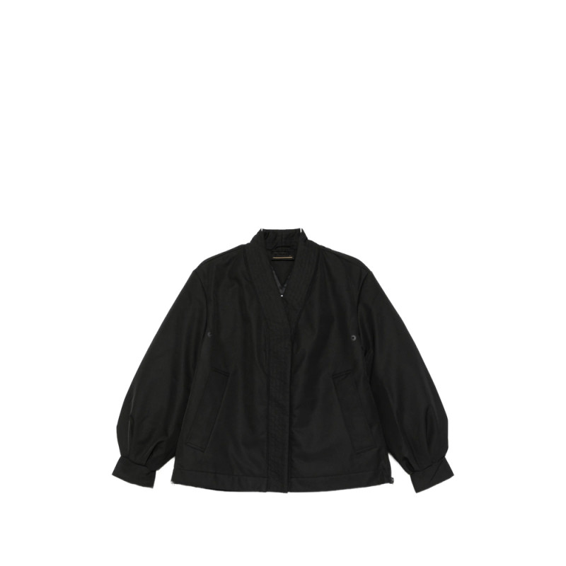 Macron Balloon-sleeve V-neck Oversized Jacket