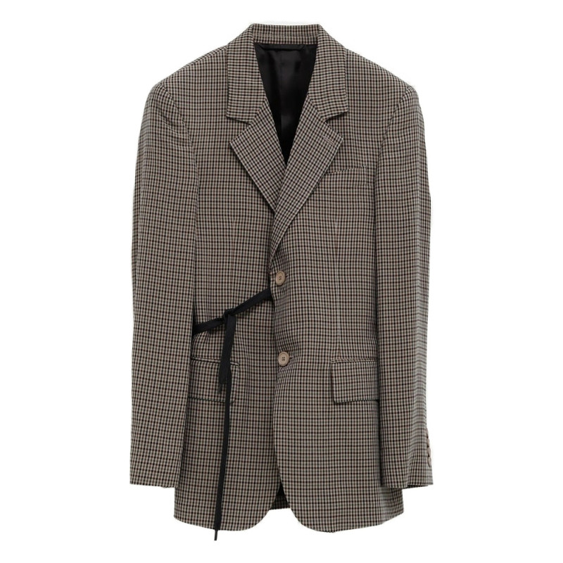Balenciaga Checked Tie Blazer