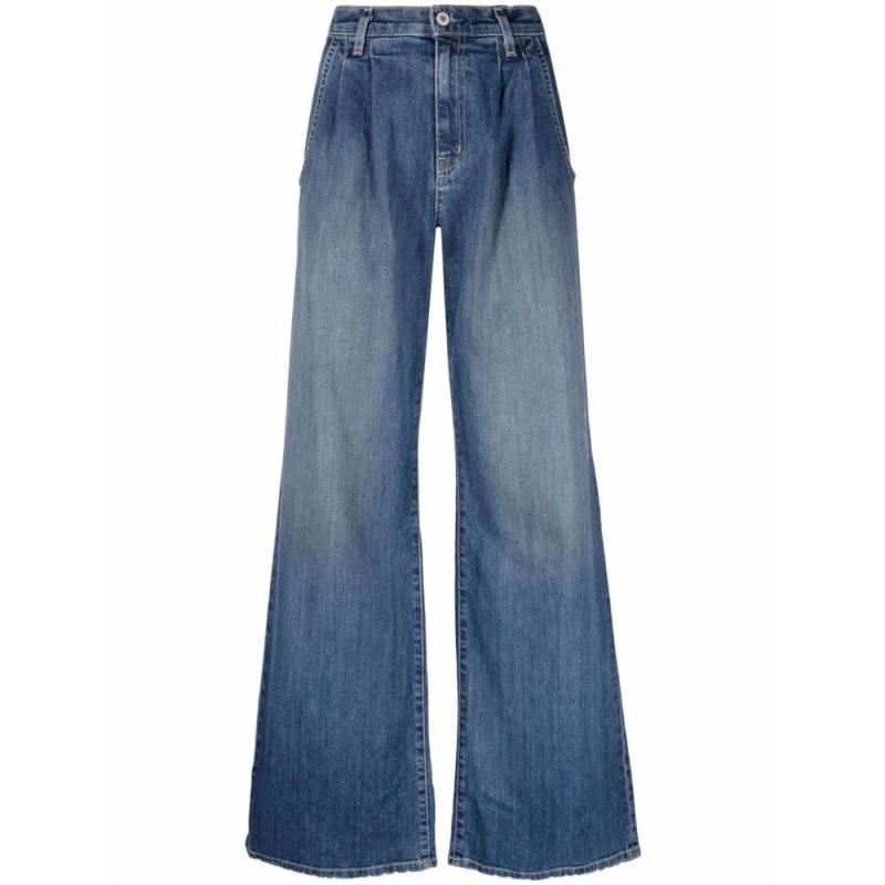Nili Lotan Wide-leg Bleach-effect Denim Jeans