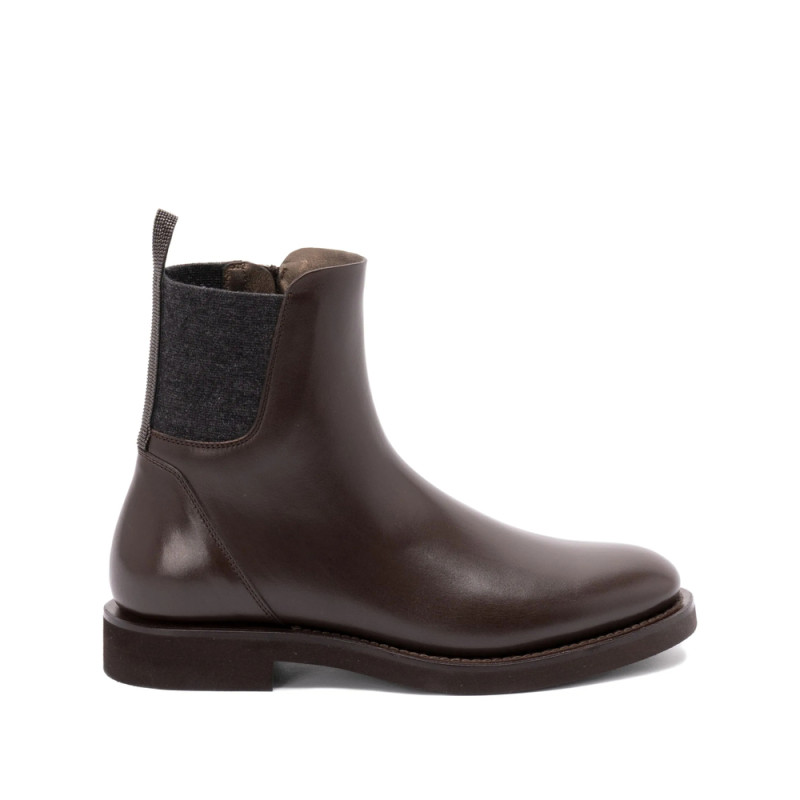 Brunello Cucinelli 30mm Monili-chain Leather Ankle Boots