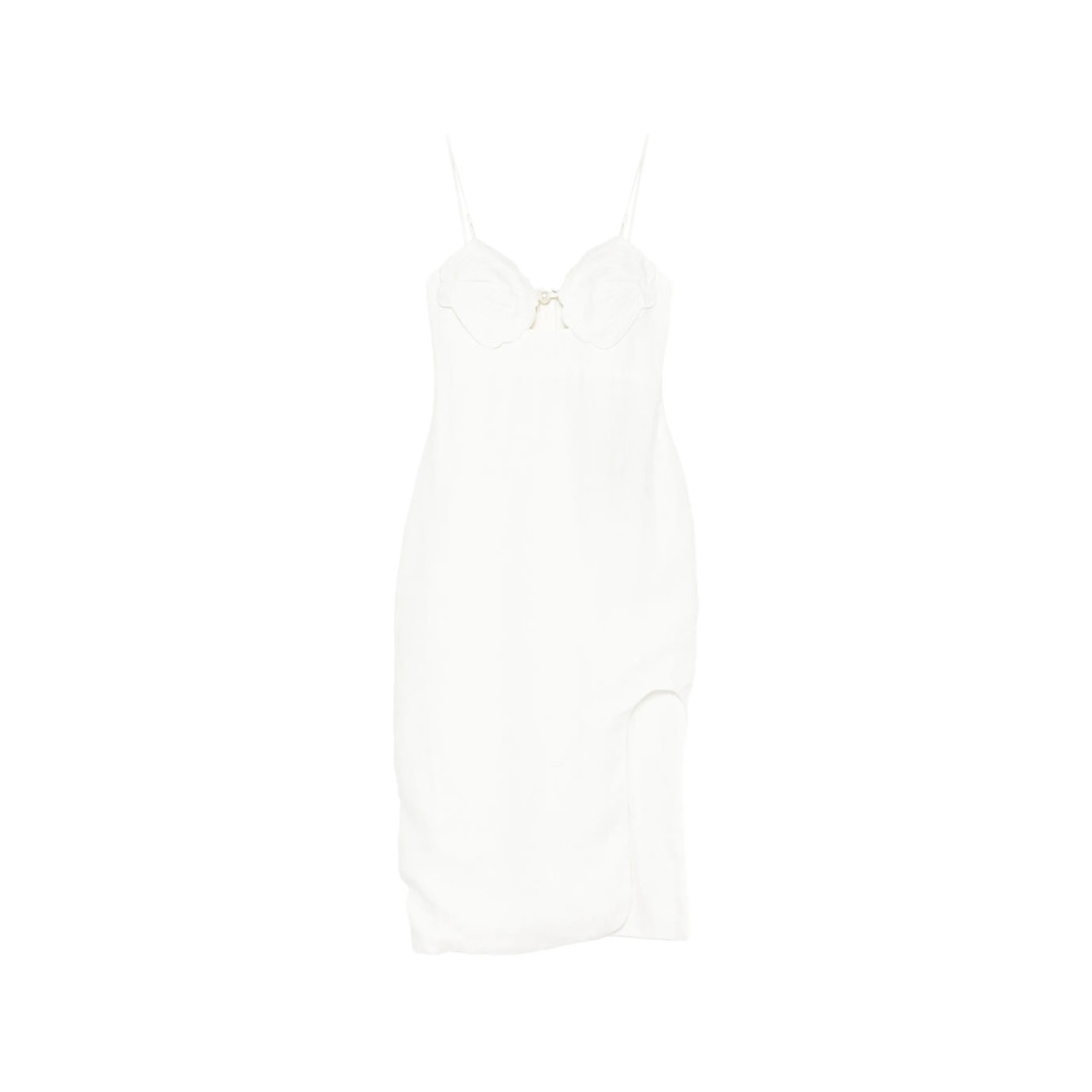 Farm Rio Shell-detail Bodice Pearl Midi Dress