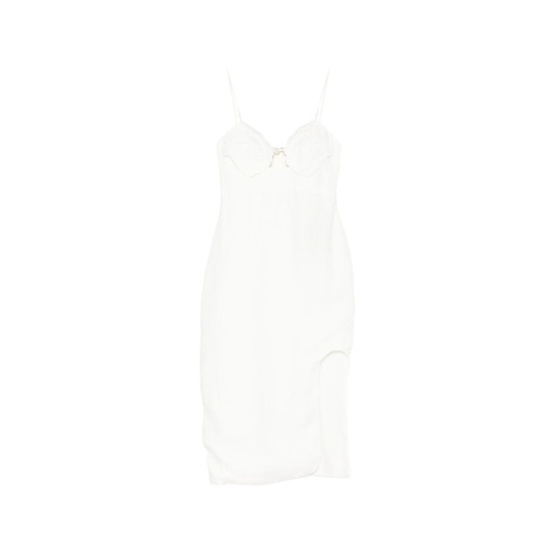 Farm Rio Shell-detail Bodice Pearl Midi Dress