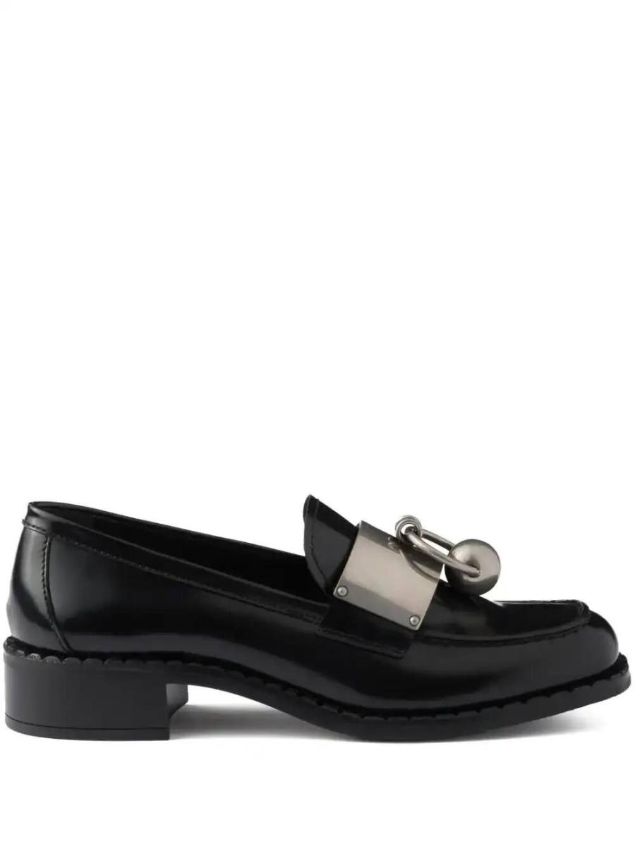 brushed leather loafers