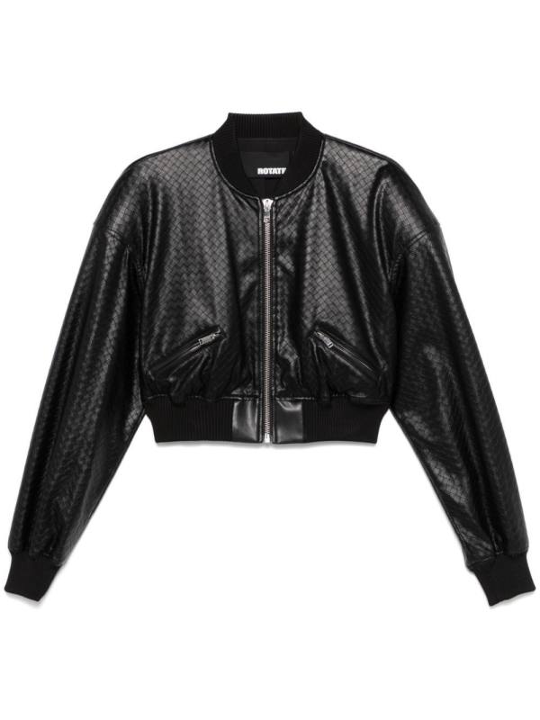 braided cropped bomber jacket