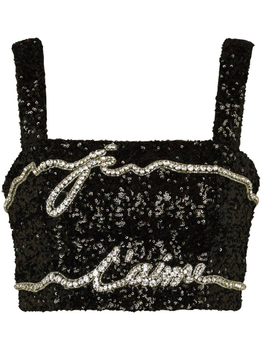 sequinned cropped top
