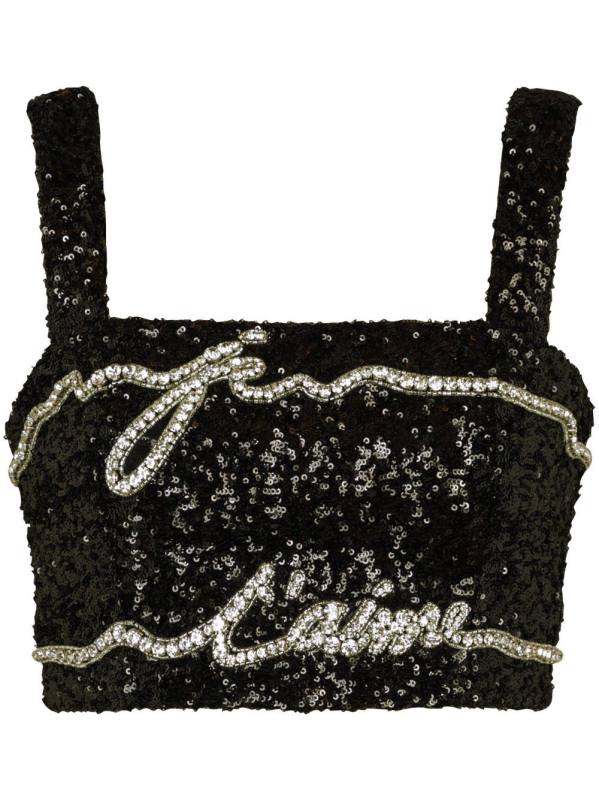 sequinned cropped top