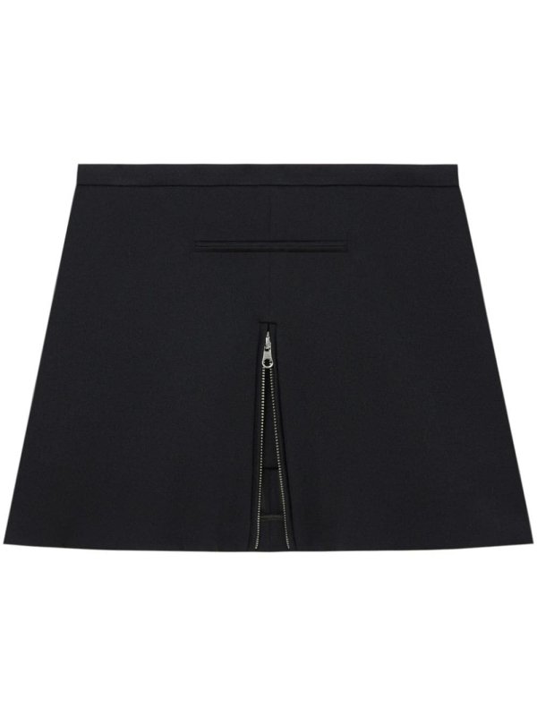 zip-detail twill miniskirt