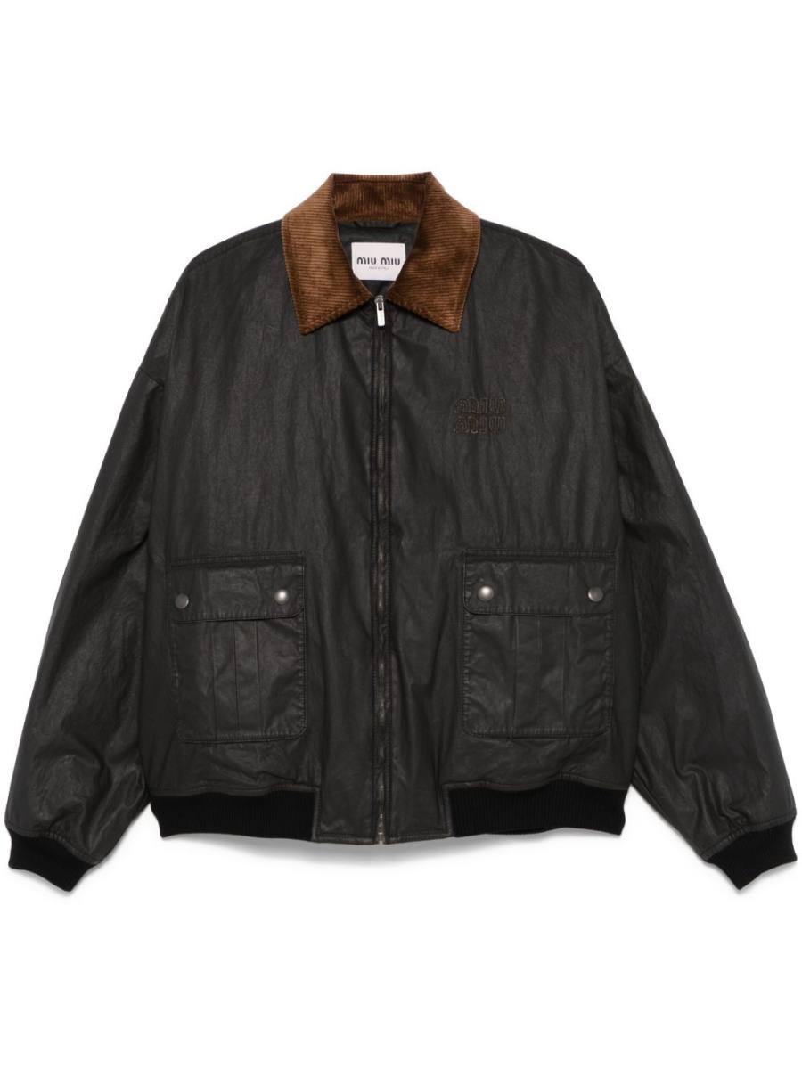 logo-embroidered bomber jacket