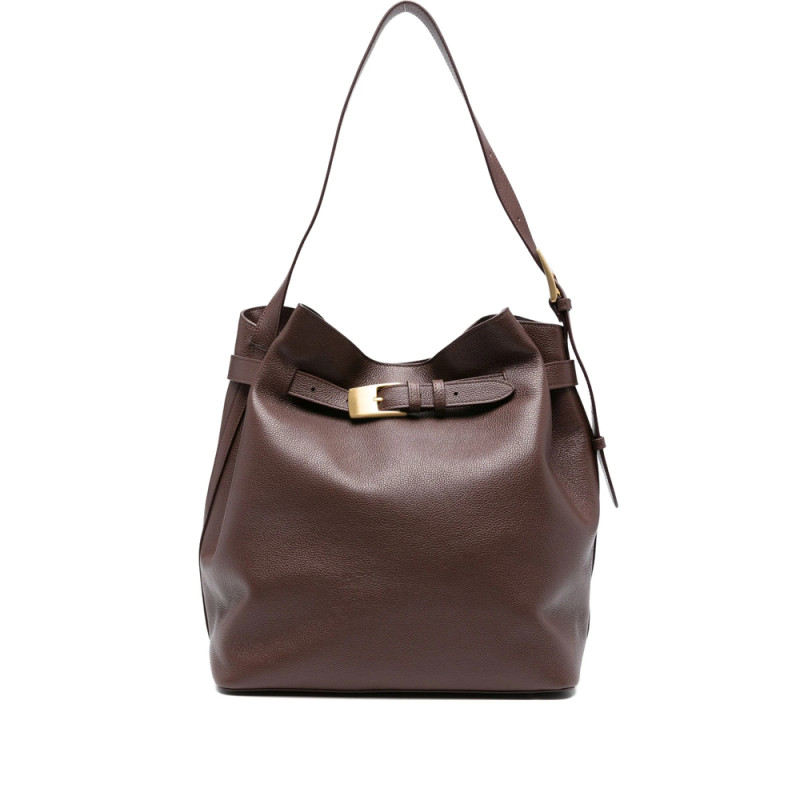 Elleme Pebbled-leather Buckle Shoulder Bag