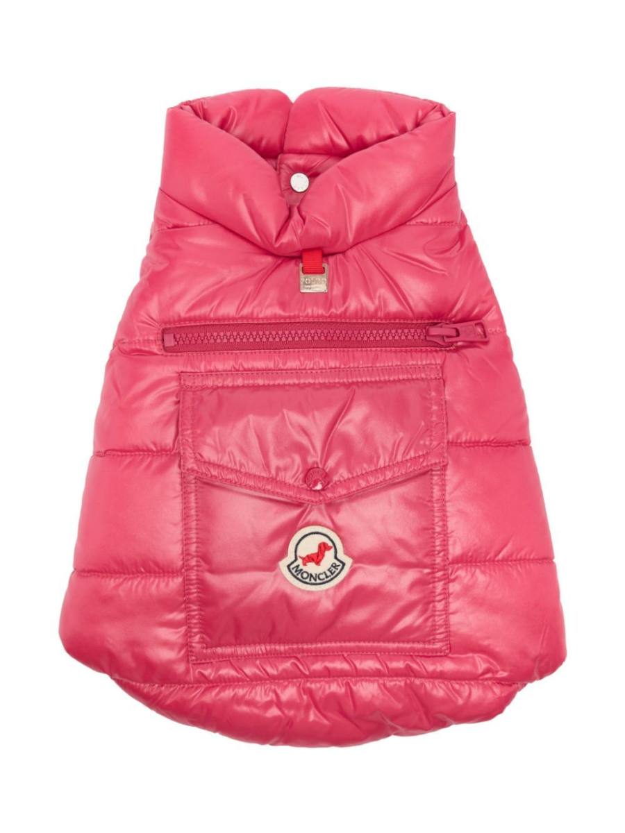 logo-patch padded dog vest