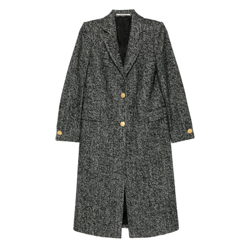 Tagliatore Herringbone Button-detail Coat