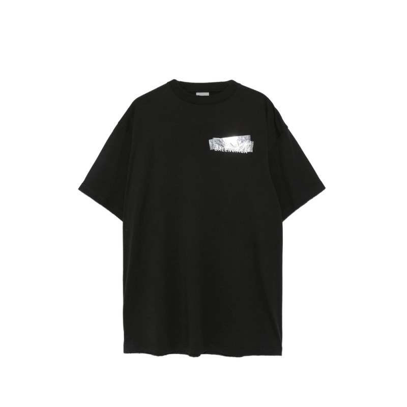 Balenciaga Silver-tape Logo T-shirt