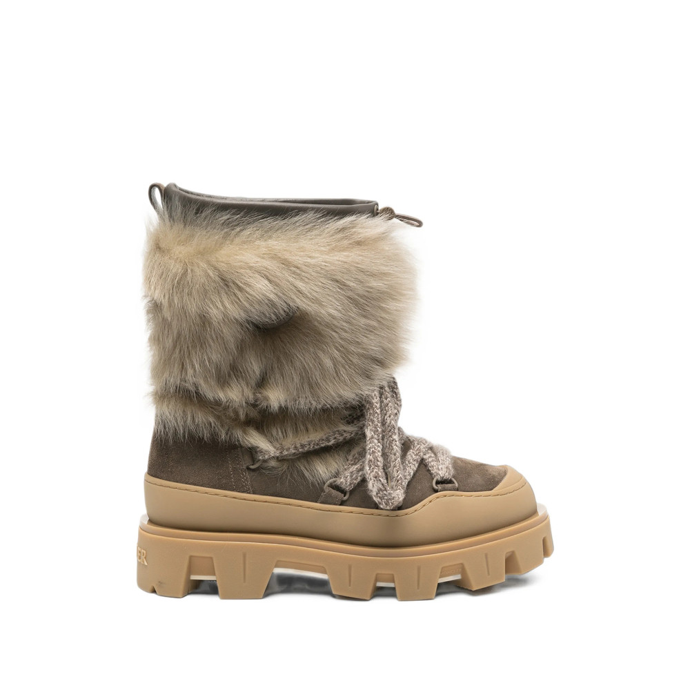 Moncler Fur-trim Lace-up Boots