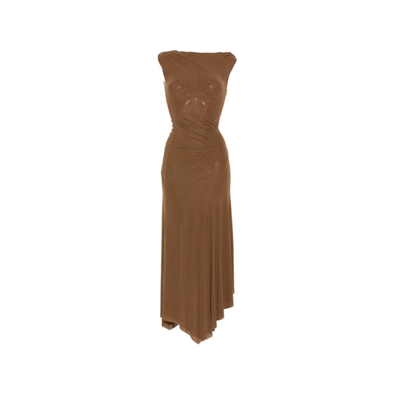 Staud Ruched Asymmetric Dress