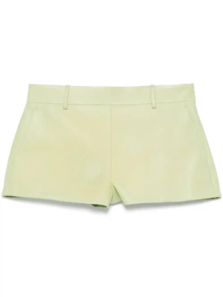 embossed leather shorts