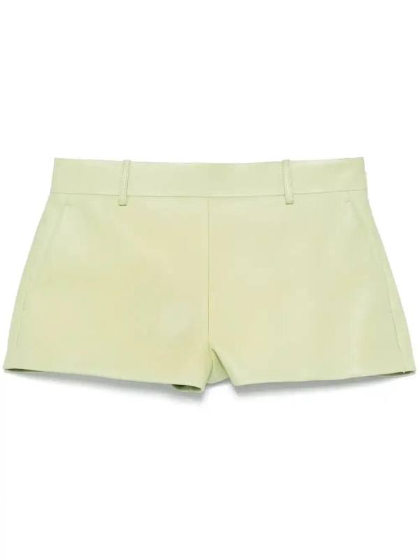 embossed leather shorts