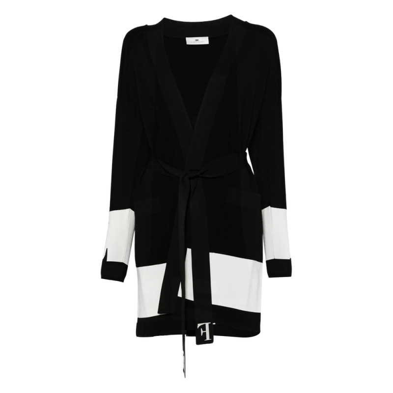 Elisabetta Franchi Stripe-panel Belted Cardigan