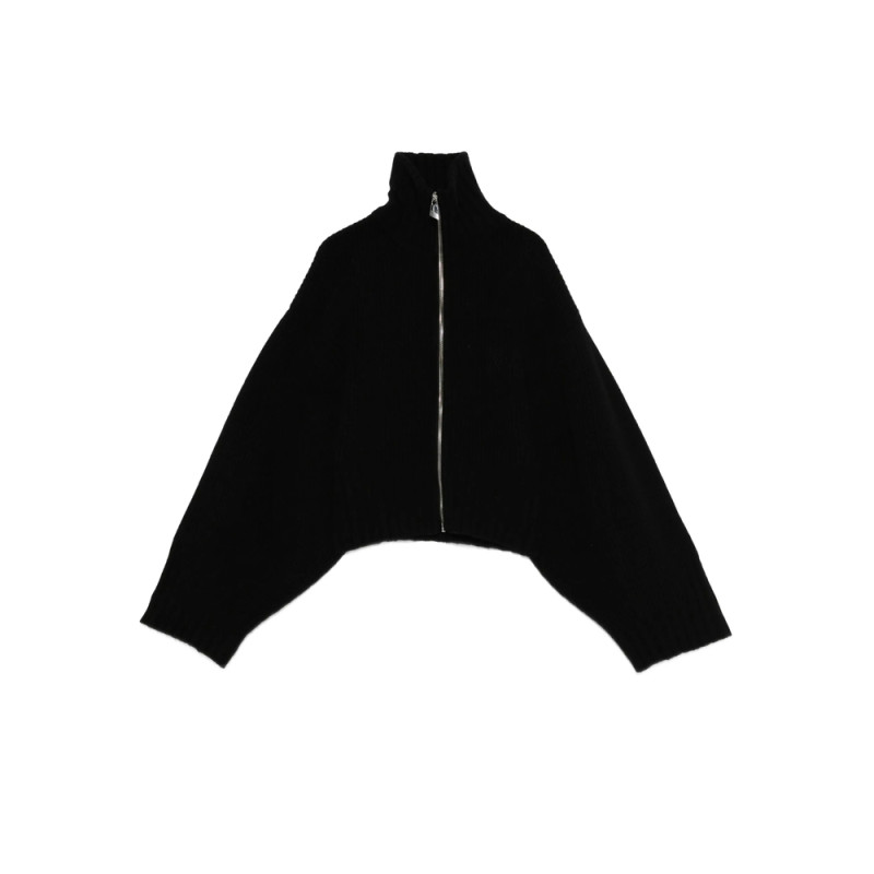 The Attico Zip-front Ribbed-knit Cardigan