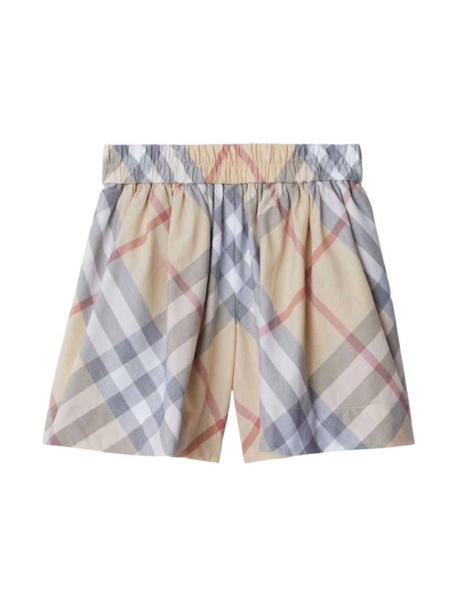 checked cotton shorts