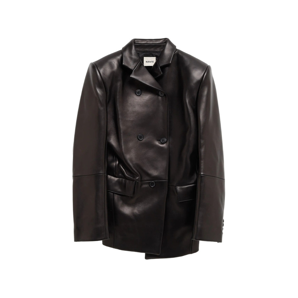 Khaite Double-breasted Leather Blazer