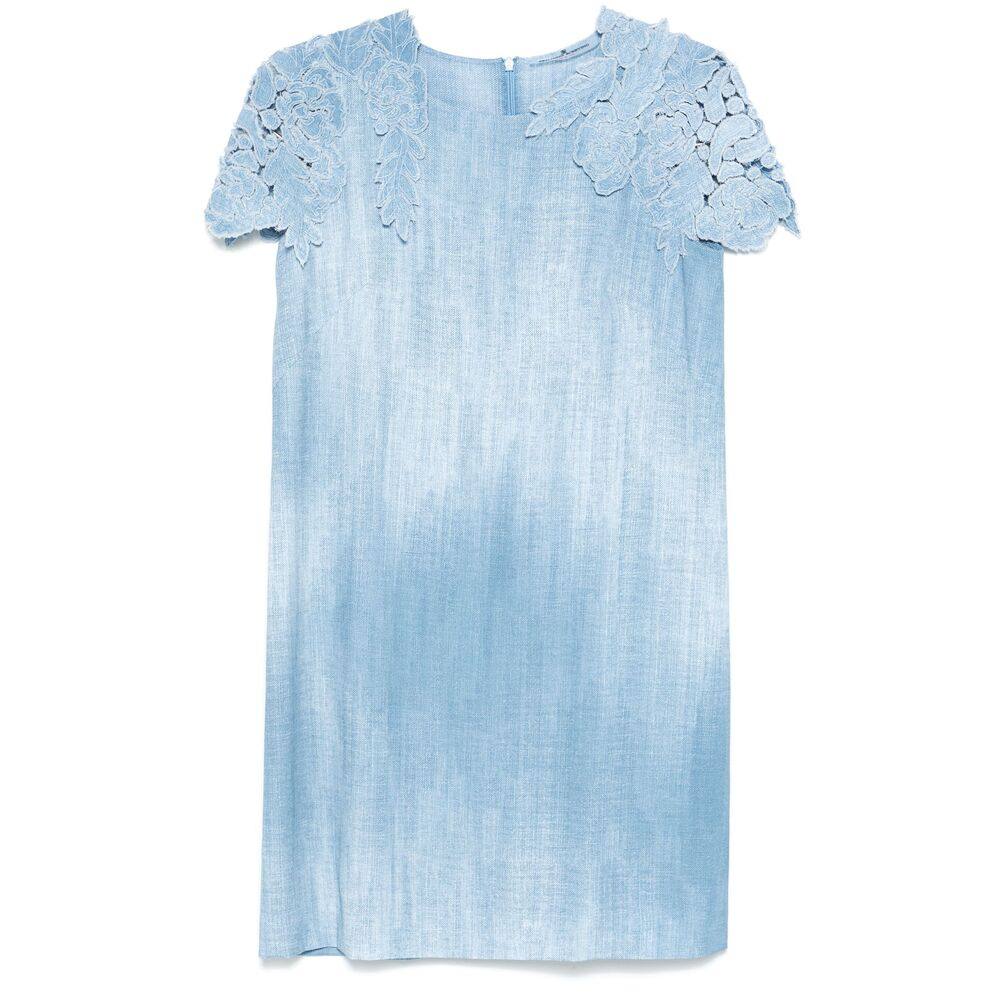 Ermanno Scervino Denim-print Mini Dress