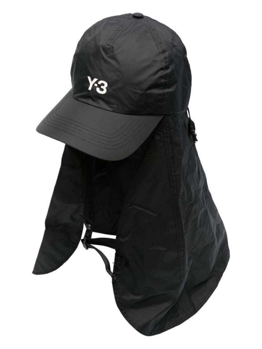 logo-embroidered neck-flap hat