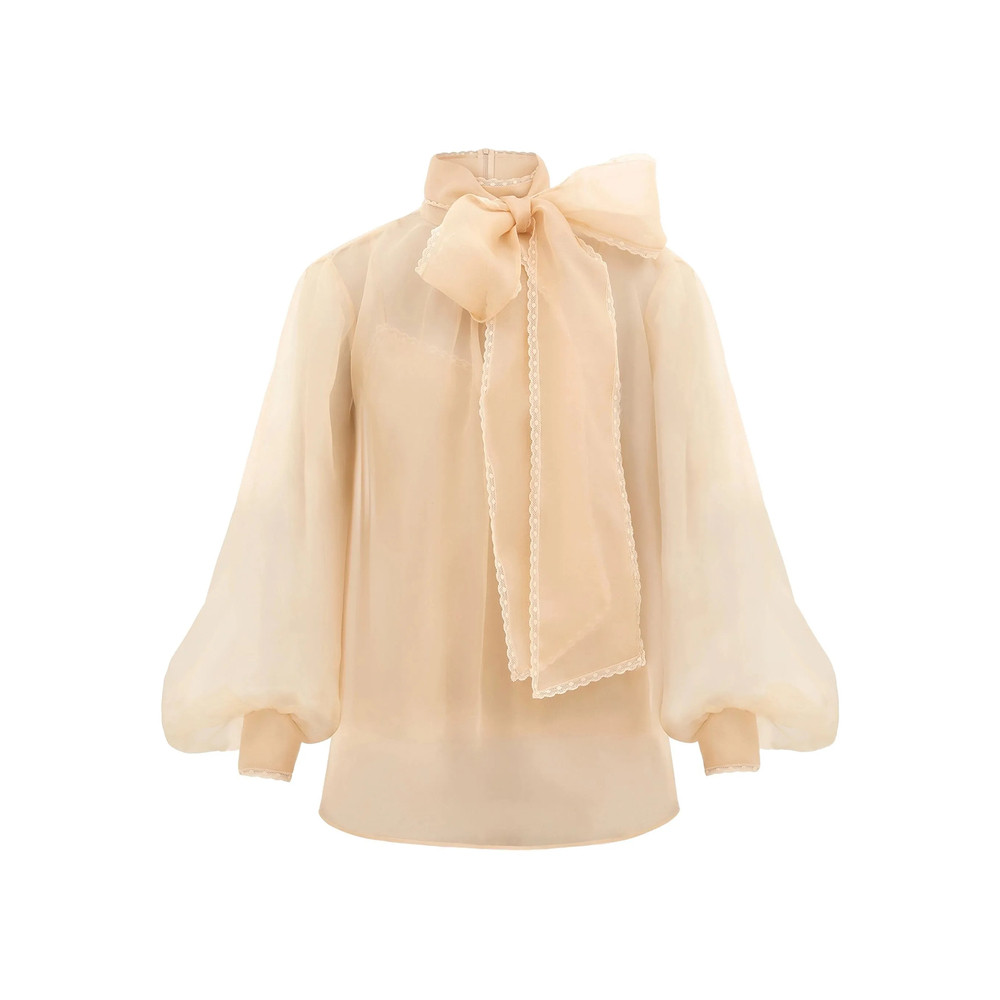 Zimmermann Memento Organza Bow-lace Blouse