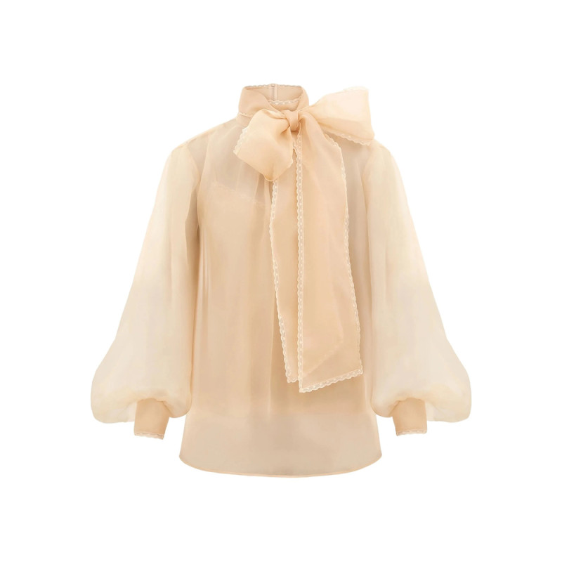 Zimmermann Memento Organza Bow-lace Blouse
