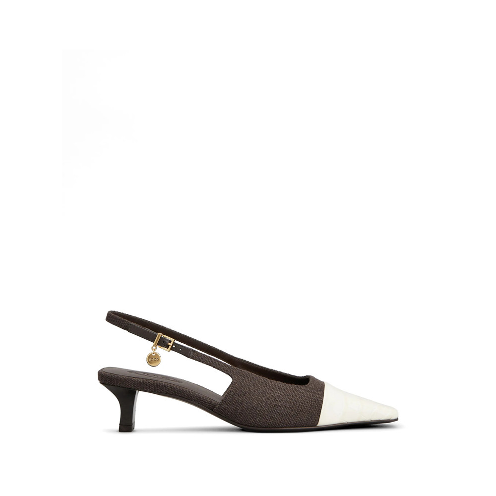 Tod's Croc-effect Slingback Pumps