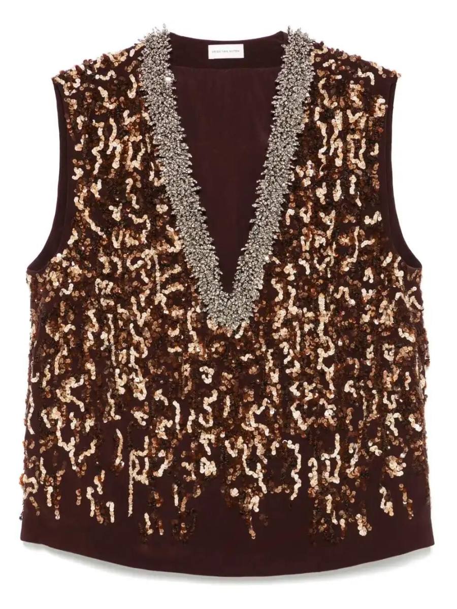 sequin-embellished vest