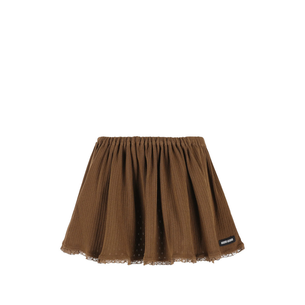 Miu Miu Lace-trim Mini Skirt