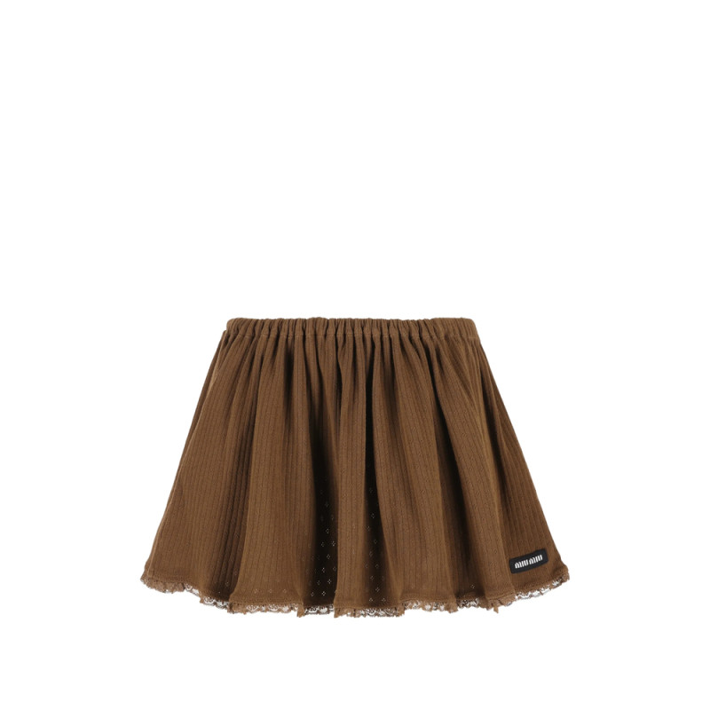 Miu Miu Lace-trim Mini Skirt