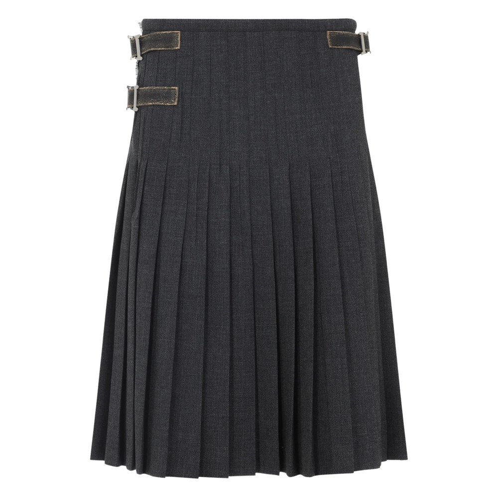 Prada Pleated Buckle-fastening Midi Skirt
