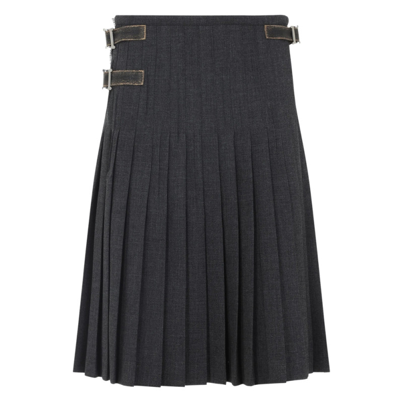Prada Pleated Buckle-fastening Midi Skirt