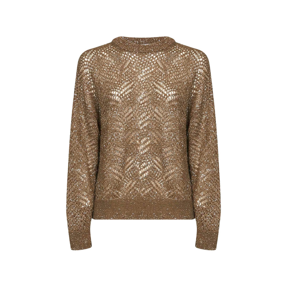 Brunello Cucinelli Sequin-embellished Openwork-knit Sweater