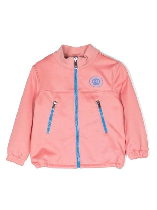 logo-patch zip-up jacket