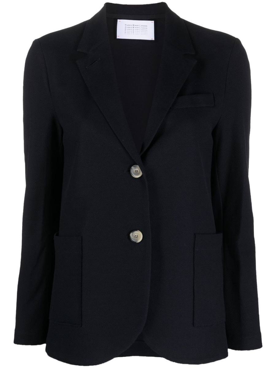single-breasted cotton blazer