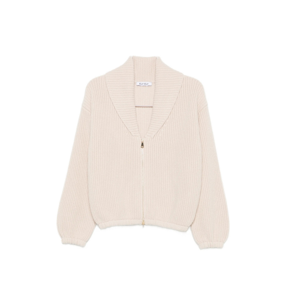 Ely Ely Ribbed-knit Zip-up Cardigan
