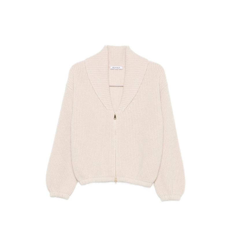 Ely Ely Ribbed-knit Zip-up Cardigan