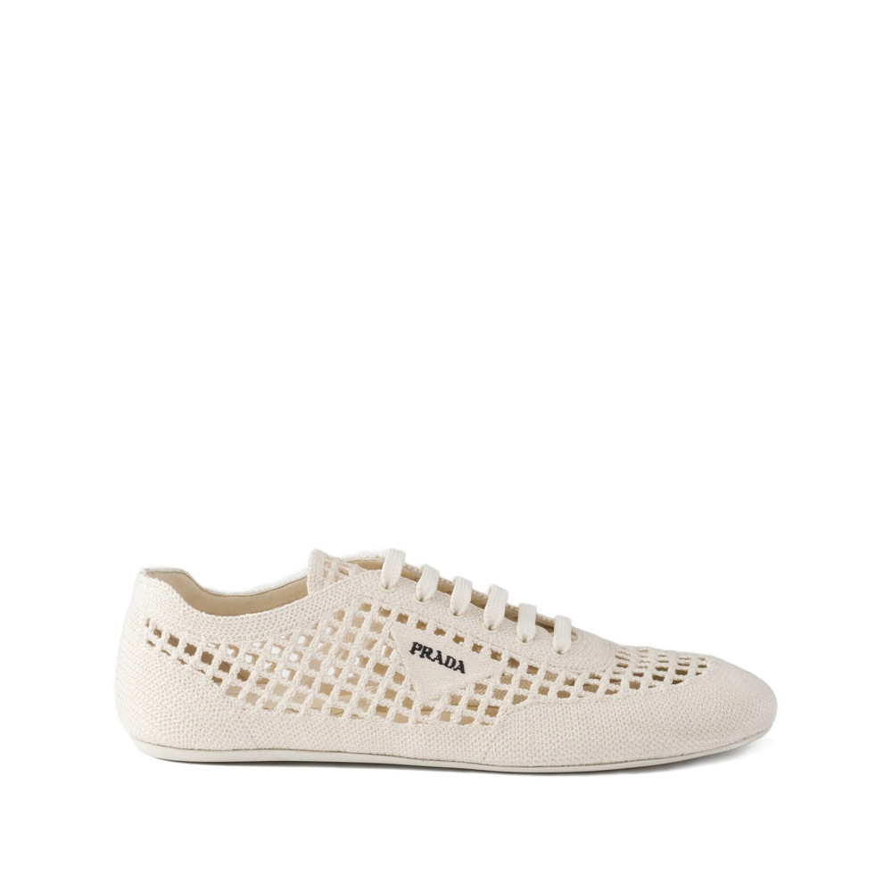 Prada Crochet Round-toe Lace-up Sneakers