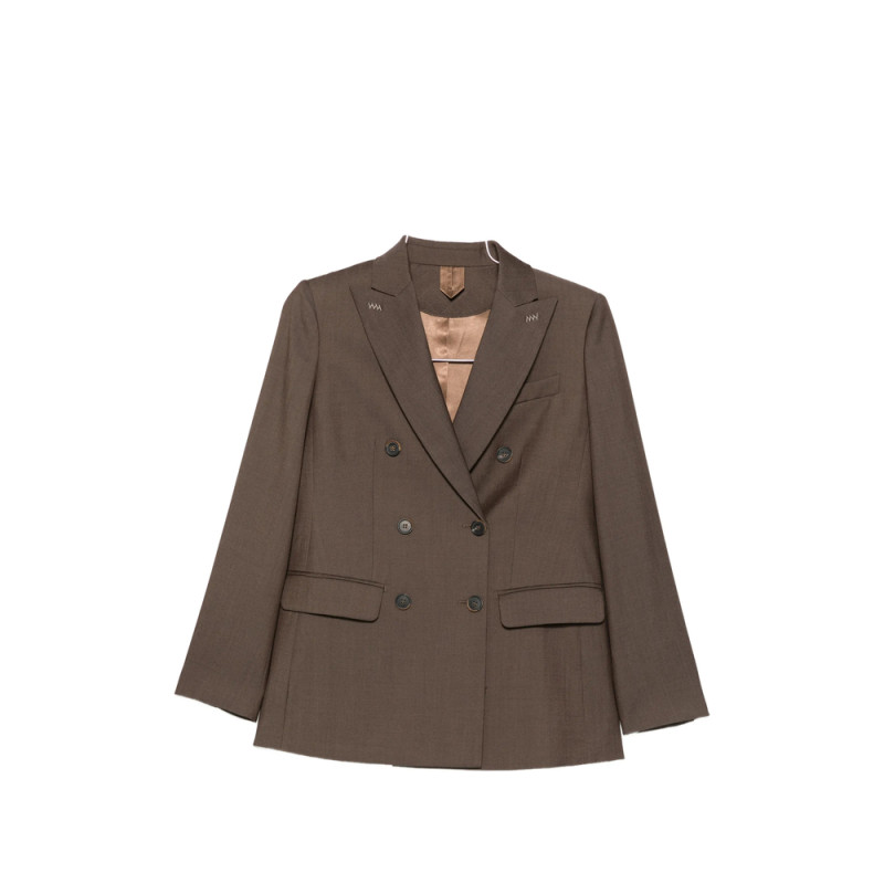 Max Mara Double-breasted Wool Gabardine Blazer - Tobacco