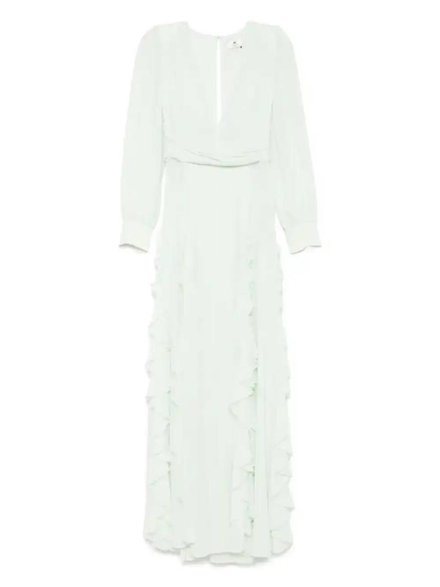 ruffled georgette maxi dress