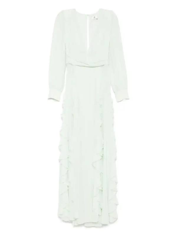 ruffled georgette maxi dress