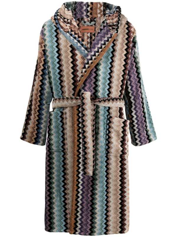 Adam zigzag-pattern bathrobe