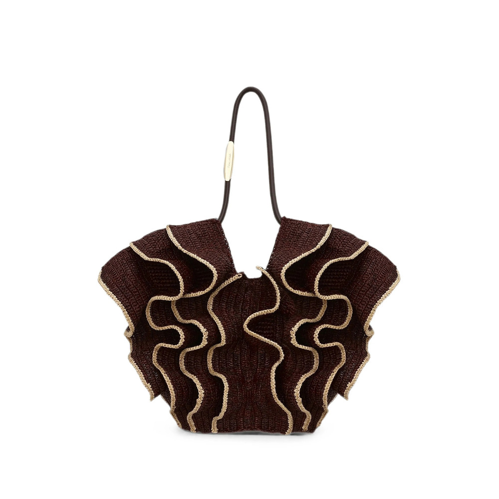 Zimmermann Ruffle-trimmed Woven Tote Bag