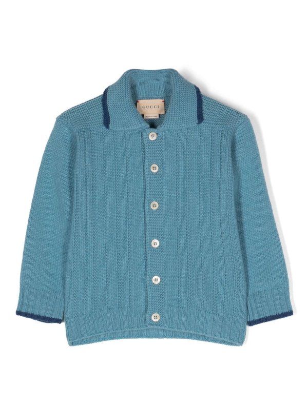 raised-logo cardigan