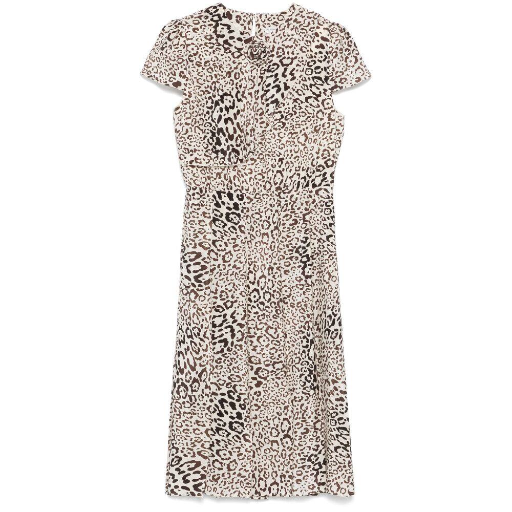 Alessandra Rich Leopard-print Pleated Midi Dress